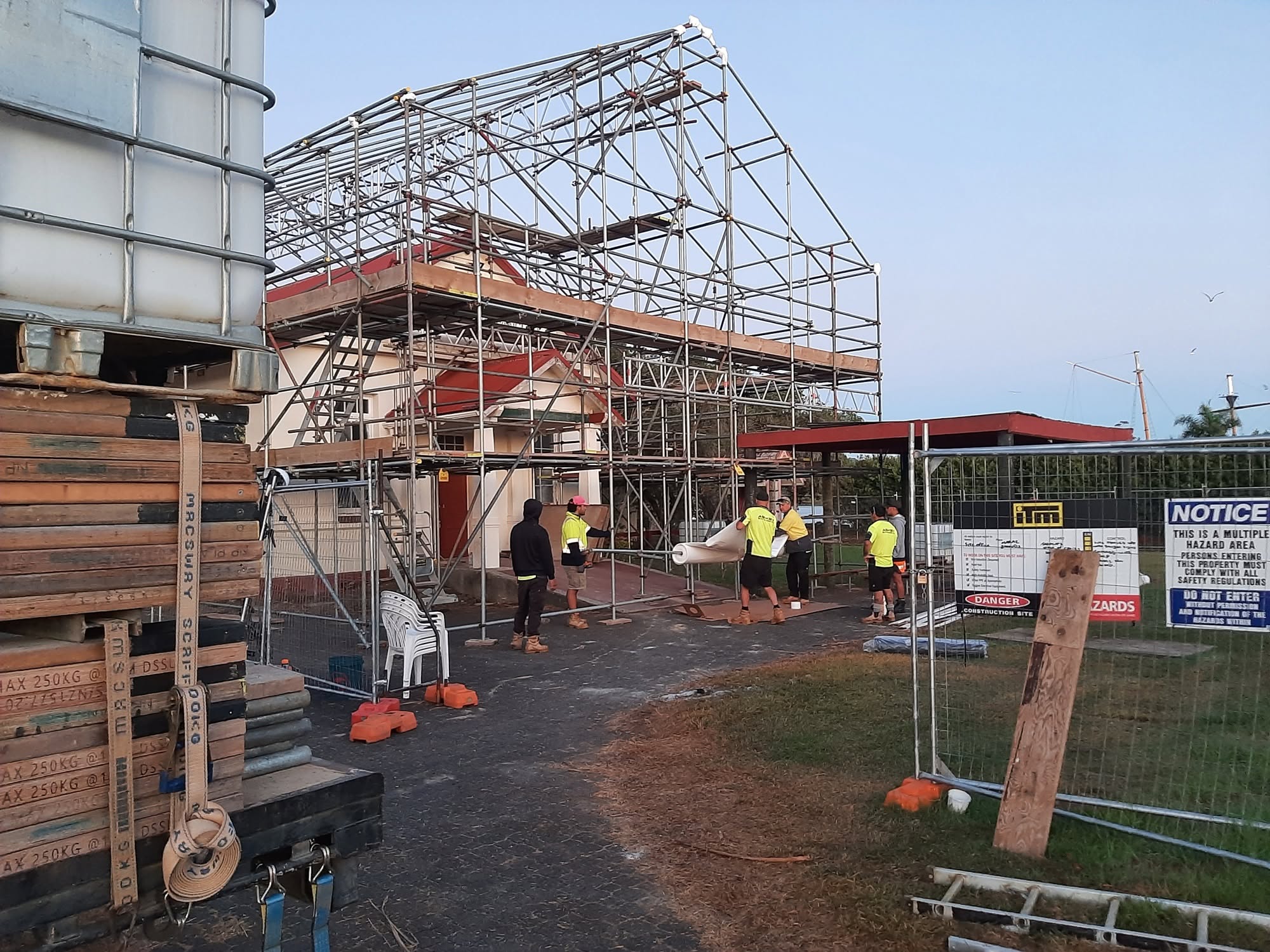 Ashby Scaffolding team working beside a scaffolded building